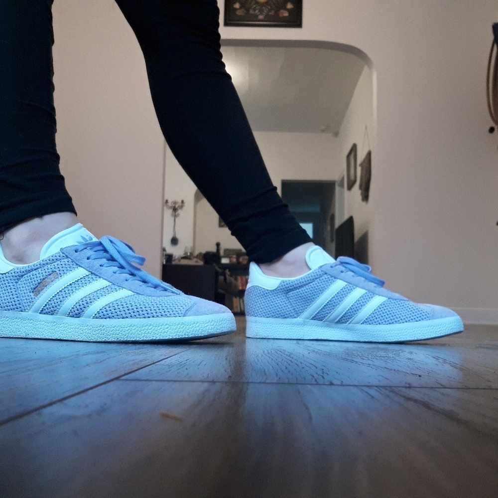 Adidas light purple superstar sneakers